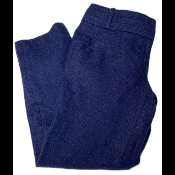 Ann Taylor LOFT Marisa Wool Pants Low Rise Lined Trousers Women Petite 0 0P Blue - Picture 1 of 11